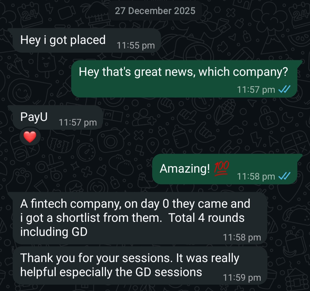 AceMBA student WhatsApp testimonial 4
