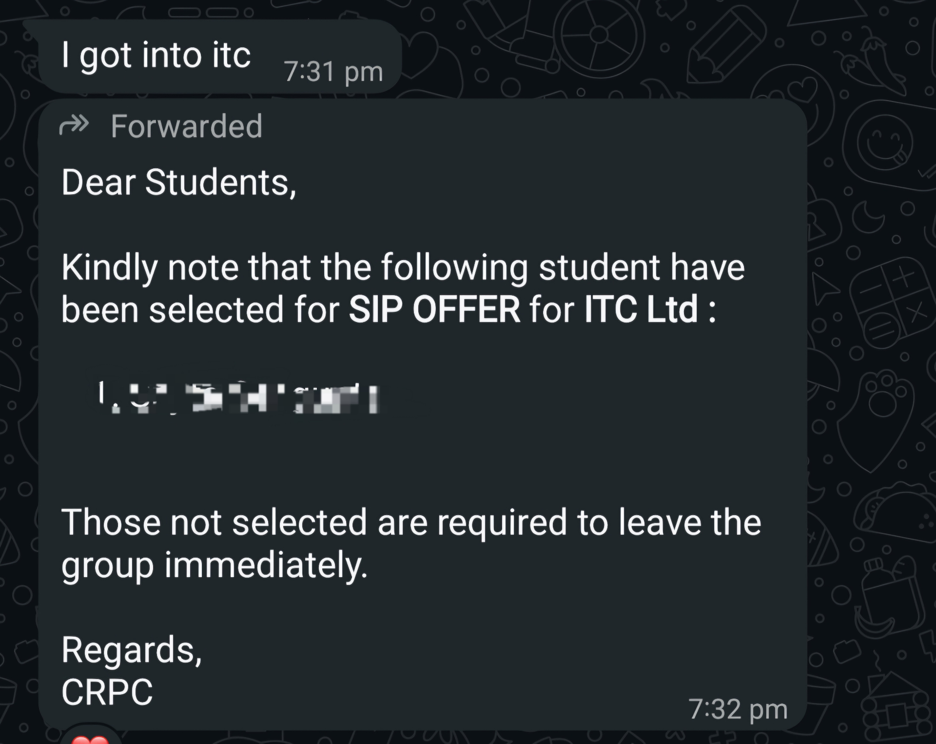 AceMBA student WhatsApp testimonial 7