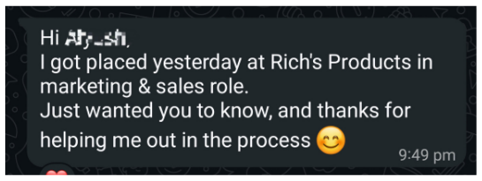 Placement Testimonial 6